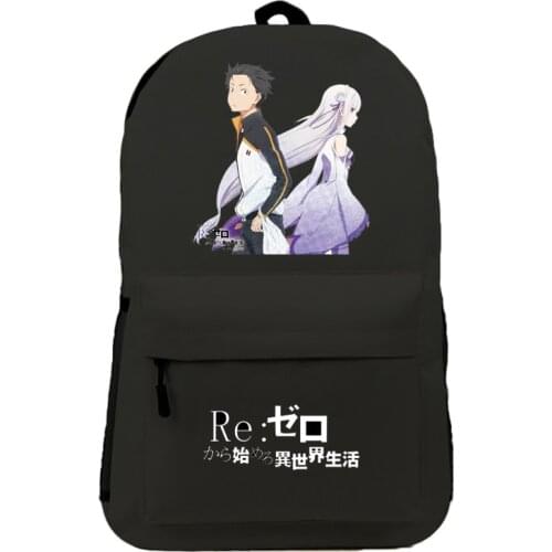 Unisex Anime Cartoon Re:Life in a different world from zero Emilia Rucksack School Student Backpacks