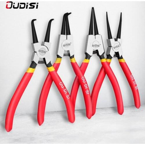 Internal And External Circlip Pliers7/9/13 Inch Portable Expansion Forceps Remover Fixed Crimping Tool Industrial Circlip Pliers