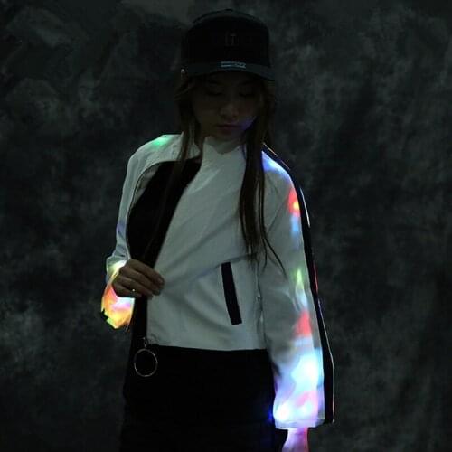LZ51 Colorful led light costumes ballroom dance led suit stage clothes luminous party dress glowing women wears dj singer show
