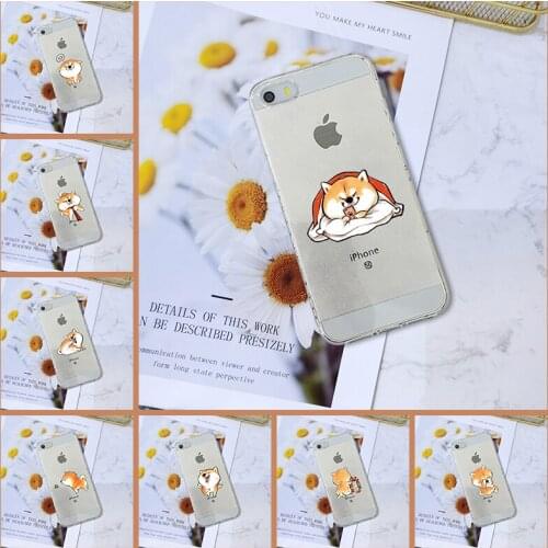Back Cover For iPhone 4 4S 5 5C 5S SE Cute Dog Kawaii Shiba Inu Cartoon Puppy Silicone Soft Phone Case For iPhone 4 5 S Case