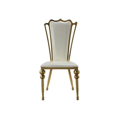 ChinaFurniture processing and production factory modern light luxury leather dinner chair Stainless Steel foot