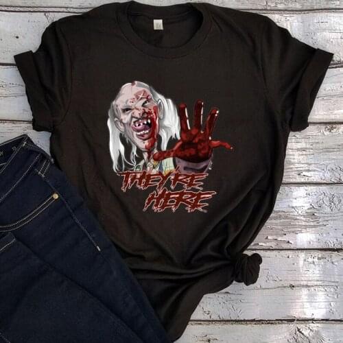 Three Fingers Punk Clothes Aesthetic Halloween Horror Movie Graphic Tees Harajuku Clothes Women 2021 Halloween Top Fashion M