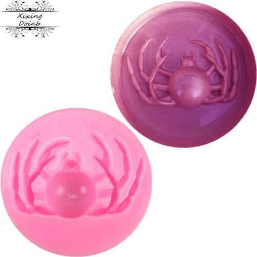 1 piece of sugar craft spider shape silicone mold Soft Candy Mold Halloween cake decoration tool Chocolate Mold