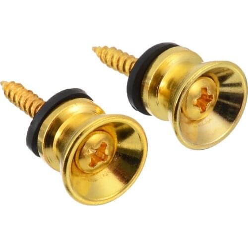 2Pcs Alloy Metal Guitar Strap Locks Pin Button Metal End Pin with Screw For Ukulele Electric Guitar Bass
