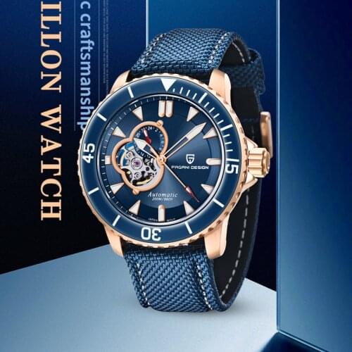 2021 PAGANI DESIGN PD-1674 Mens Watch Classic Mechanical Leather Watches Men Automatic Wristwatch NH39 200M Waterproof Clock