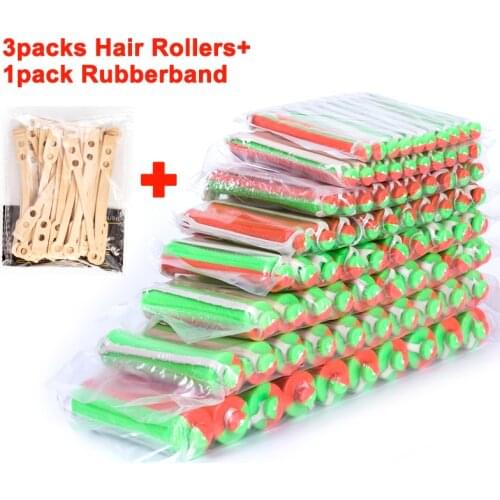 30pcs/set Hair Rollers and Rubber Bands Hair Beauty Kit Cold Perm Rods Bars Salon Home Wave Fluffy Hair Maker Styling Tool UN937