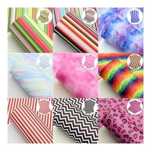 David accessories 20*33cm Plaid Stripe Lychee Synthetic Leather Patchwork For Hair Bow Handbags DIY Materials,1Yc11247