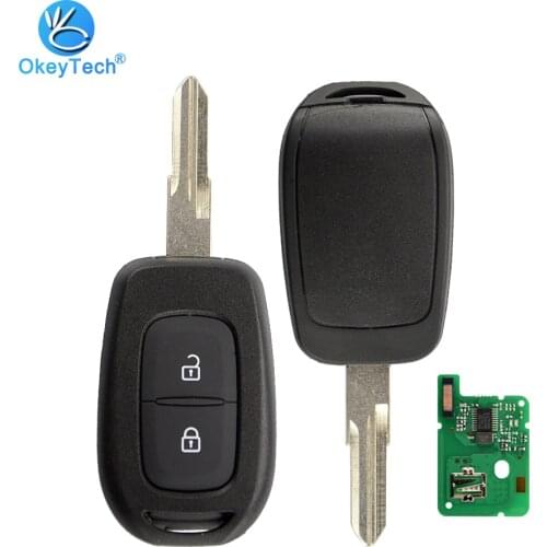 OkeyTech Car Remote Key for Renault Clio Sandero Dacia Logan Megane Duster 2 Button 433Mhz 4A PCF7961M Chip Uncut VAC102 Blade