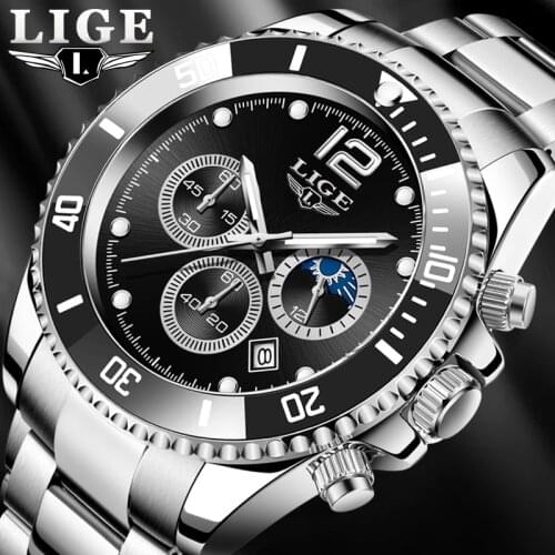 Relogio Masculino LIGE Top Brand Luxury Fashion Diver Watch Men 30ATM Waterproof Date Clock Sport Watches Mens Quartz Wristwatch