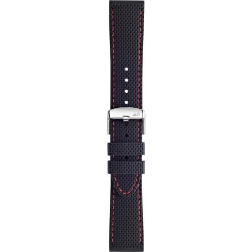 Morellato black Silicone strap Easy Click Livenza line red stitching