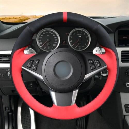 DIY Anti-Slip Wear-Resistant Steering Wheel Cover For BMW E60 E61 530d E63 2003-2010 E64 2004-2010 Car Interior Decoration