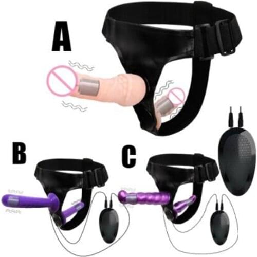 Strap On Double Vibration Dildos Anal Ultra Elastic Harness Belt Dual Penetration Adult Product Fidget Sex Toy For Women Lesbian