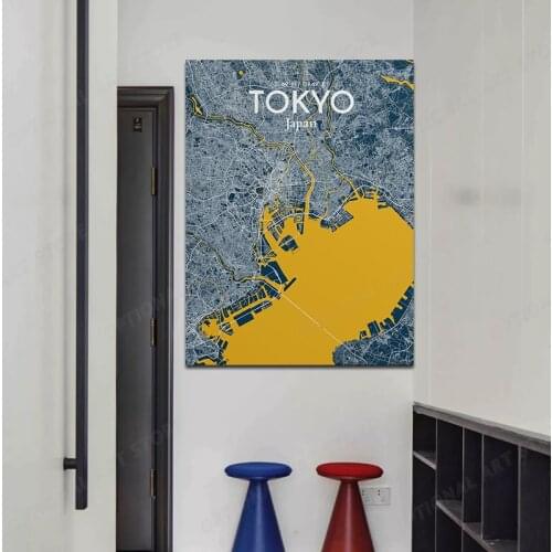 TOKYO CITY MAP Canvas Painting Poster Art Picture Wall Decoration Home Decor HD Print Morden Style