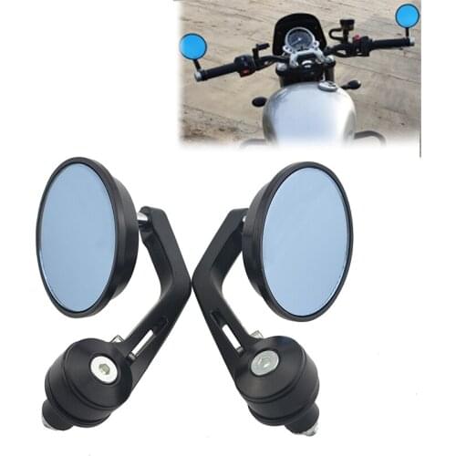 Round 7/8" Handlebar Aluminum Alloy Motocycle Rearview Mirrors Moto End Motor Side Mirrors Motorcycle Cafe Racer Accessories
