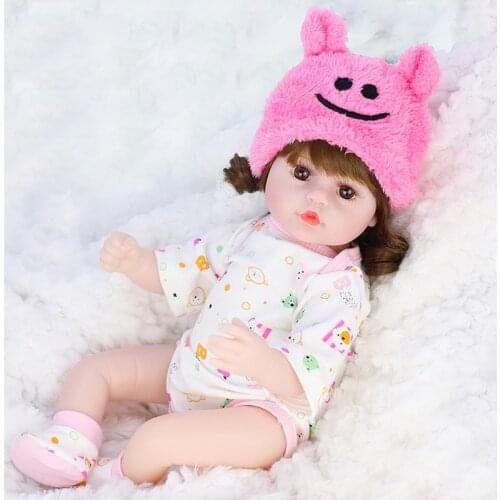 QWAWA 42CM Full Silicone Drinking Water Pee Body Reborn Baby Doll Toy For Girl Vinyl Newborn Bebe Bathe Toy Birthday Gift