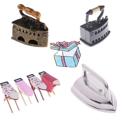 New 1:12 Dollhouse Miniature Ironing Board Or An Iron DollHouse Furniture Dollhouse Room Decoration Children Girls Toy Gift
