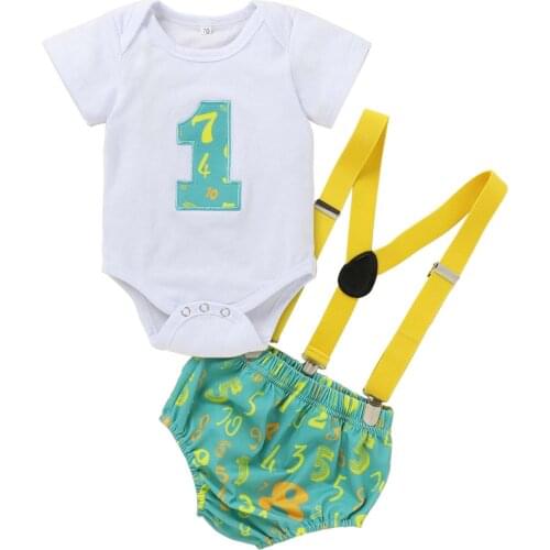 Summer Romper Infant Baby Boys Girls Clothes Romper Suspender Shorts Birthday Party baby boy clothes Outfits Set 2021 Fashion