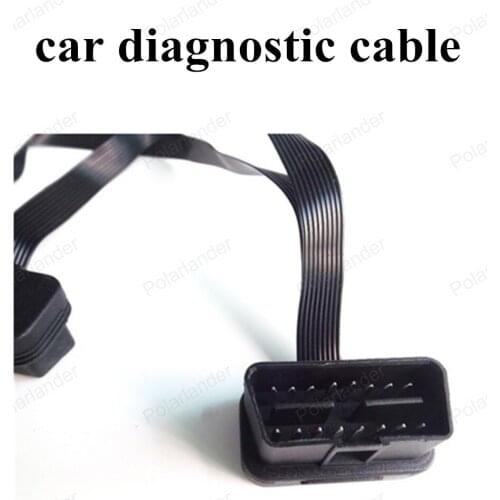 Hot sell OBDII noodle Male to Dual Female Splitter Extension Diagnostic Adapter Connector 16 Pin Flat