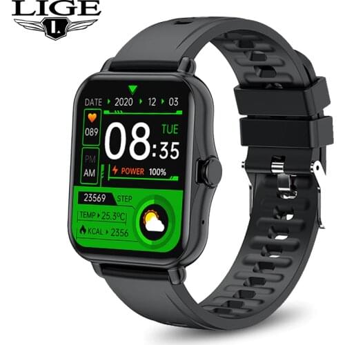 LIGE 2021 New Smart Watch Men 1.69 Inch Full Touch Screen Call Reminder Watch Heart Rate Blood Pressure Sports Smartwatch Women