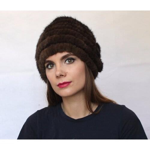 Linhaoshengyue 2017 Spring Autumn Winter Natural Fur Fashion Lady Mink Hat