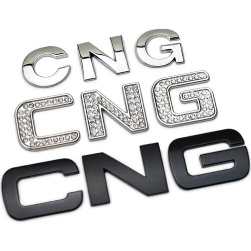 CNG Gas Logo Car Stickers 3d Metal Letter Number Badge Chrome Black Gold Decal Exterior Decoration Car Body Trunk Automobile