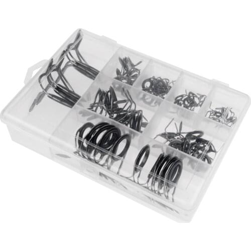 75Pcs Mixed Size Fishing Rod Guide Rings EyesTip Fishing Pole Building Parts Rod Repair Kit Line Guides Sea Fishing Tackles