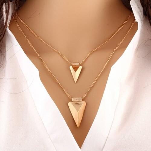 Necklace for women Jewelry aesthetic Triangle metal clothing Accessories Pendant Chains Gift chain on the neck choker wholesale