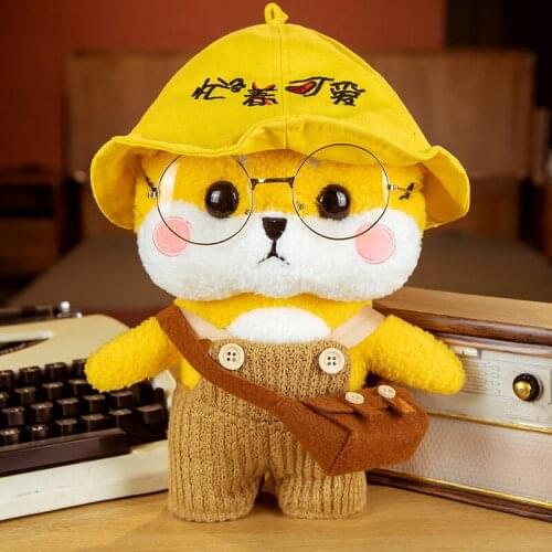 1pc 35CM Super Cute Tiger Plush Toys Kawaii Tiger with Glasses Sweater Backpack & Hat Plushie Dolls Lovely Xmas Valentines Gift