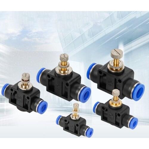 Pneumatics Air Throttle Valve Speed Control Quick Hose Tube Flow Control Valve 4mm 6mm 8mm 10mm