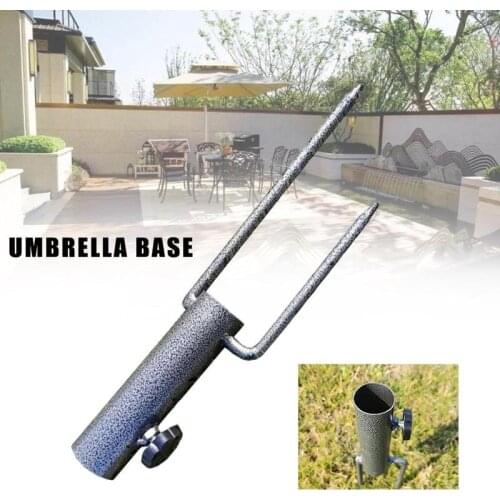 Easy Setup Heavy Duty For Park Patio Umbrella Base Parasol Portable Outdoor Adjustable Beach Pole Holder Ground Insert 35cm
