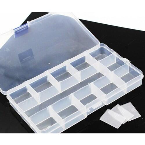 Transparent plastic parts box electronic components box storage box of small metal parts screw tool box sub-grid patch
