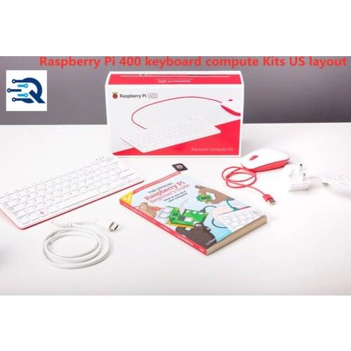 Raspberry Pi 400 Kit, BCM2711, Quad-Core, 64bit, ARM, Cortex-A72, 4GB LPDDR4-3200, US layout keyboard kits