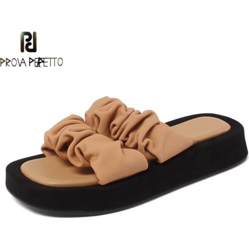 Summer New Style Sheepskin Round Head Sponge Cake Platform Sandals Open Toe Fashion Casual Sandals and Slippers for Outer Wear