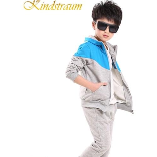 2017 Autumn & Spring Kids Active Clothing Sets Children Patchwork Hooded Coat + Pants Tracksuits Boys & Girls Sport Suits, HC477
