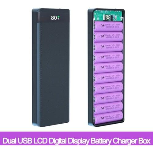 Welding Free 4/8*18650 Battery Storage Box Dual USB Power Bank Case DIY Case 10*18650 Battery Holder Box PD QC3.0 Quick Charge