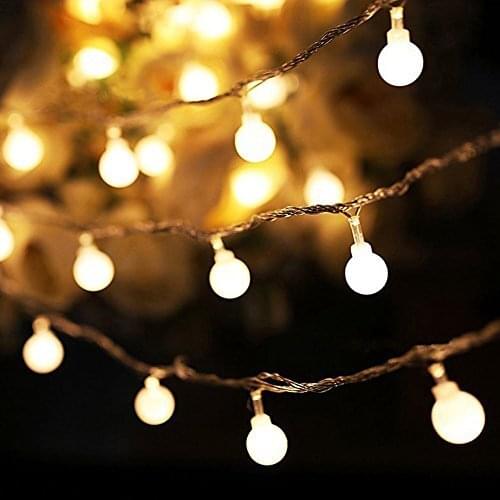 2M 3M 4M 5M 10M led string lights with white ball AC110V/220V holiday decoration lamp Festival Christmas lights outdoor lighting