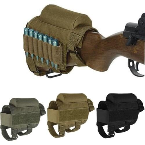 Tactical Hunting Rifle Cheek Rest Buttstock Gun Bullet Stock Ammo Shell Magazine Molle Pouch Cartridge Holder Bag