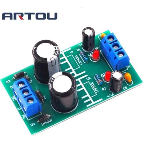 Three-terminal Regulator L7809+L7909 Dual Power Supply Board Positive and Negative 9V Dual-regulated Module Kit Parts