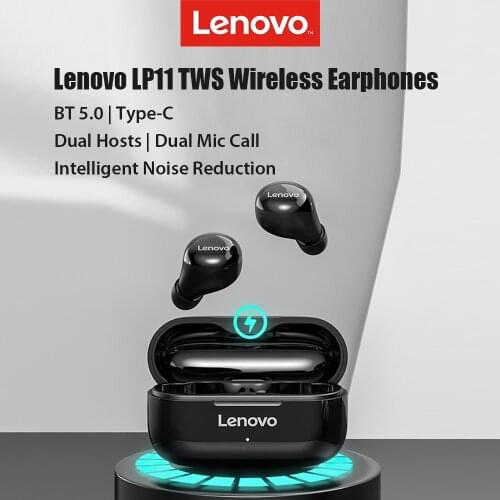 Lenovo LP11 Bluetooth 5.0 Earphone TWS Wireless Headphones 9D HiFi Stereo Bass Headset Sports Waterproof Earbuds With Microphone