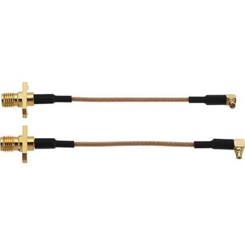 Turbowing MMCX to SMA/RP-SMA Female Flange FPV Antenna Extension Cord for RC Drone FPV Racing