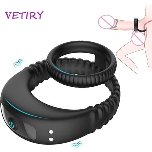 Vibrator Penis Ring Cock Ring Male Penis Massage Sex Toys For Men Erection Delay Ejaculation Penis Dick Enlargement 10 Speed