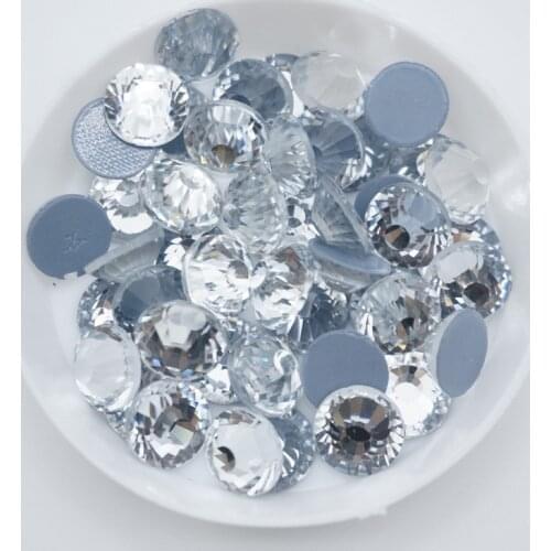 Top Quality Better DMC Clear Hotfix Rhinestones Super Bright Glass Strass Iron On Crystal Hot fix Rhinestone For Fabric Garment