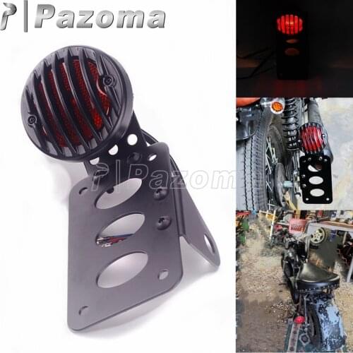 12V Motorcycle Rear Bulb Brake Stop Lamp W/ License Number Plate Holder Bracket Taillight For Harley Sportsters Bobber Chopper