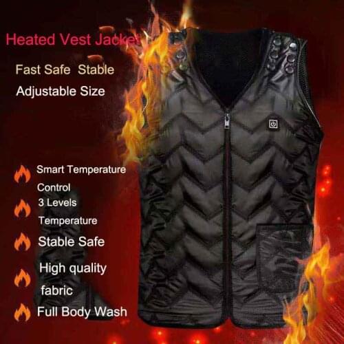 Electric Heating Vest Jackets Mens Womens Adjustable Size Charging Waistcoat For Hiking Skiing Hunting Sports Daily Dress