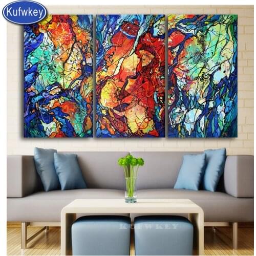 3pcs diamond art,christmas painting full drill Abstract Tree of life rhinestone round diamond mosaic,Diamond embroidery Triptych