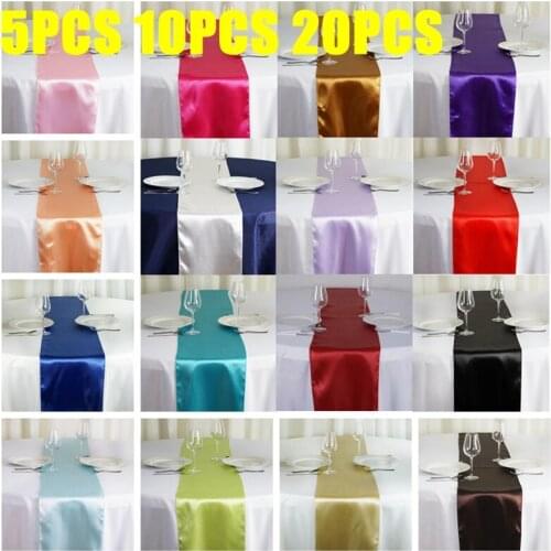 5pcs 10pcs 20pcs Satin Table Runner Wedding Tablecloth Runner For Banquet Event Party Home Decoration
