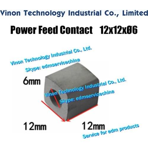 5PCS Pack) 12x12x6mm Power Feed Contact edm spare parts for TAIZHOU WEDM-HS/MS machines High / Middle Speed wire cutting