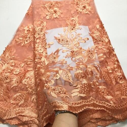 African Lace Fabric 2020 High Quality Lace 5 Yards for Sewing Dress, Tulle Lace Fabric French Net Nigerian Lace Fabrics M3159