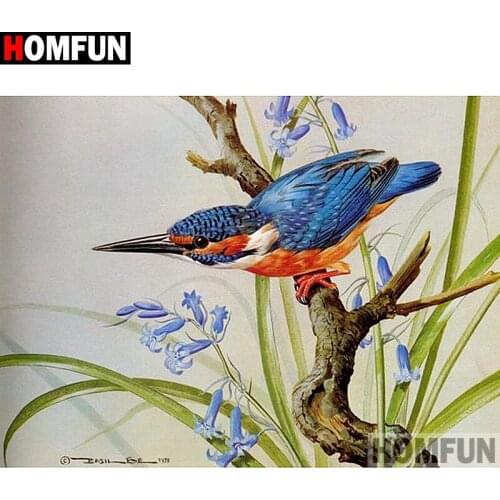 HOMFUN Full Square/Round Drill 5D DIY Diamond Painting "Birds and flowers" Embroidery Cross Stitch 5D Home Decor A07740
