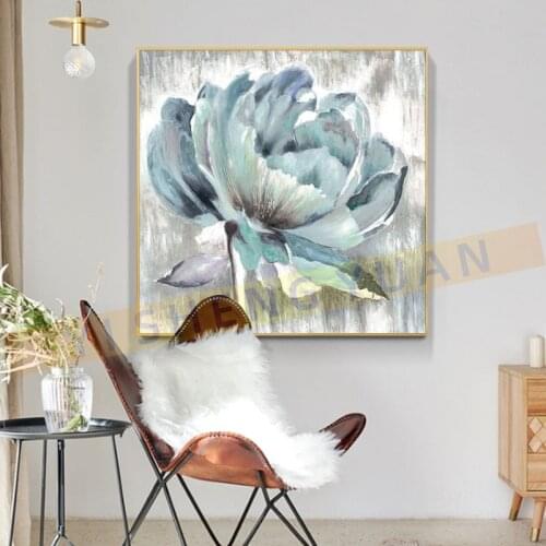 Free Shipping New Arrival Flowers Abstract Painting Contemporary Art Oil Painting Original Large Textured Design Artwork